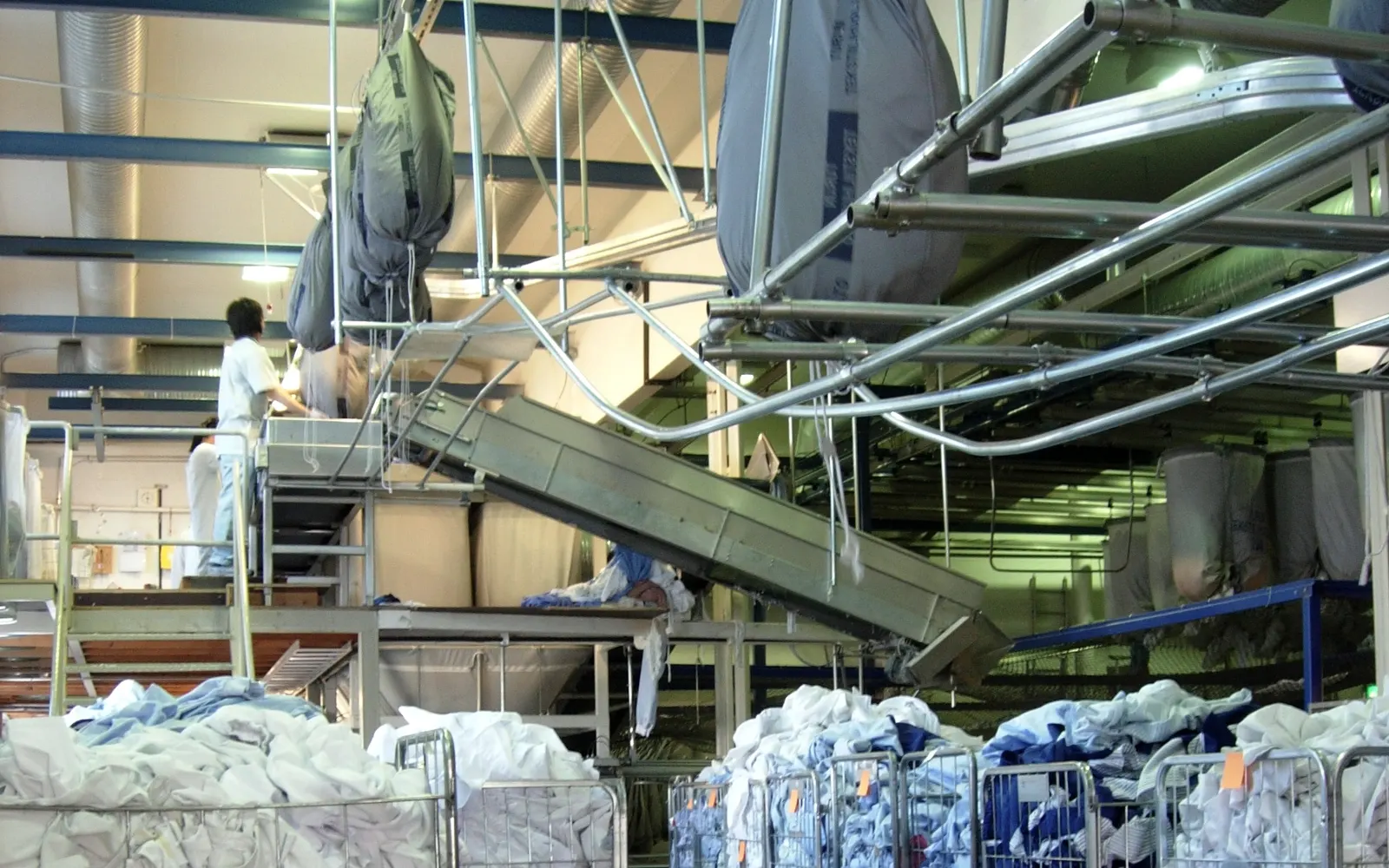 Machines de lavage dans une blanchisserie industrielle